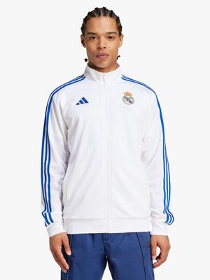 Mens adidas Real Madrid DNA White Track Top