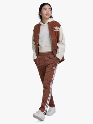 adidas Originals Unisex Youth Pants Open Hem Brown Trackpants