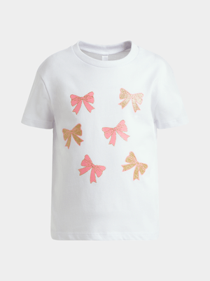 Older Girl's White Graphic Print T-Shirt