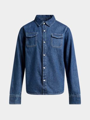 Older Boy's Mid Wash Denim Shirt