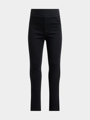 Jet Younger Girls Black Jeggings