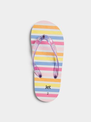 Jet Older Girls Lilac Stripe Flip Flops