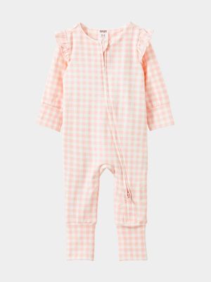 Cotton On Baby Pink The Long Sleeve Zip Romper