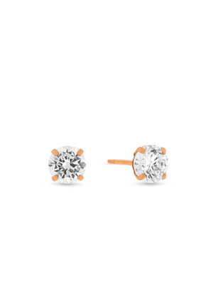 Rose Gold, Cubic Zirconia Stud Earrings