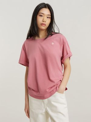 G-Star Women's Rolled Up Sleeve Boyfriend Pink Top