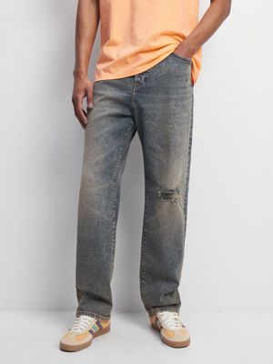 Redbat Men's Dirty Wash Straight Jeans