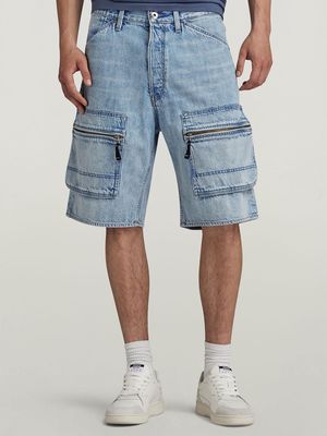 G-Star Men's Denim Cargo Loose Faded Blue Shorts