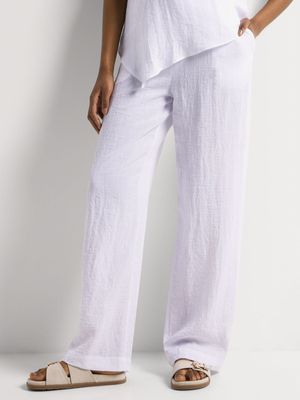 Wide Leg Narrow Waistband Washer Pants