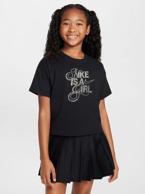 Girls Nike Sportswear Adapt Black Tee