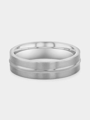 Stainless Steel Brushed Centre Groove Ring