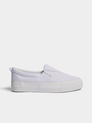 Jet Older Boys White Slip On Sneakers