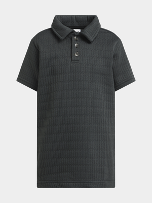 Jet Younger Boys Charcoal Textured Golf Shirt