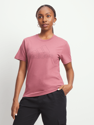 Womens adidas Badge Of Sport Logo Pink Tee