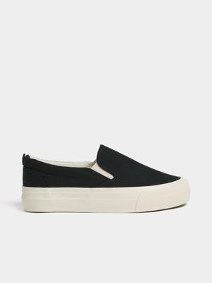 Jet Older Boys Black/White Slip On Sneakers