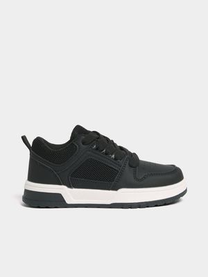 Jet Older Boys Black Court Sneakers