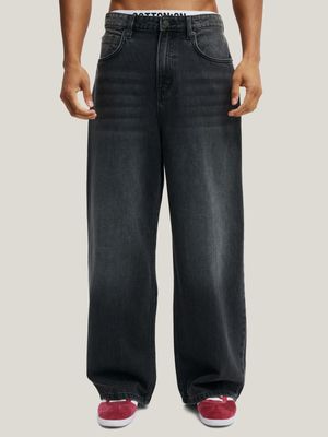 Men's Cotton On Black Super Baggy Jeans