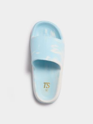 Junior Grade-School TS Blown Blue/White Slides