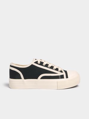 Jet Older Girls White/Black Sneakers