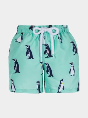 Kid's Granadilla Mint Swim Shorts