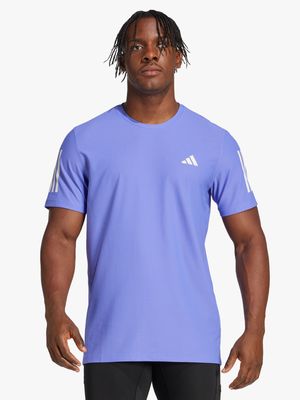 Mens adidas Own the Run Blue Tee