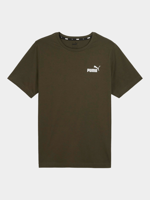 Mens Puma Essential Small Logo Khaki Tee