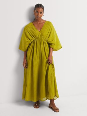 Sheer Textured Kaftan Dress