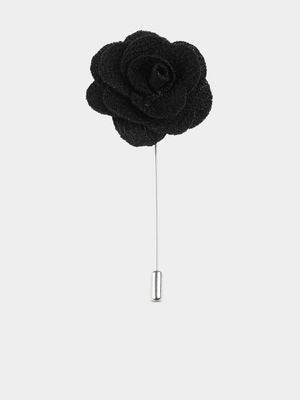 Men's Markham English Rose Black Lapel Pin