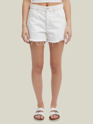 Women's Cotton On Cream Original Cut Off Denim Shorts