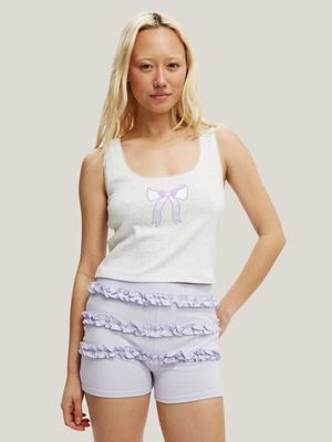 Women's Cotton On Multi Dreamy Tank Top And Ruffle Short Sleep Set