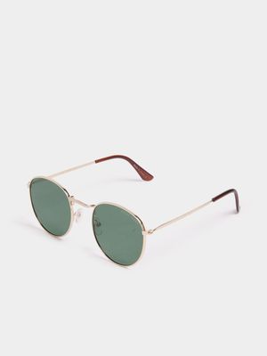 Men's Relay Jeans Round Frame Gold Sunglasses