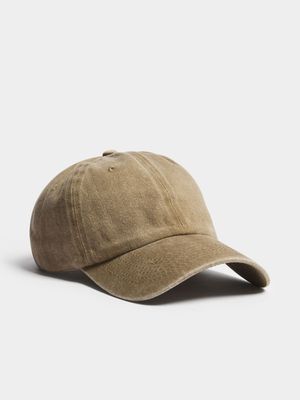 Women's Taupe Pigment Wash Peak Cap