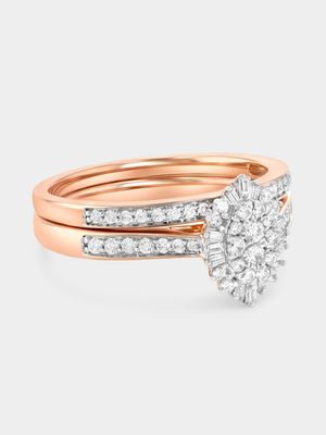 Rose Gold 0.5ct Lab Grown Diamond Marquise Cluster Twinset Ring