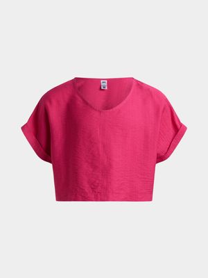 Jet Older Girls Pink Soft Woven Top