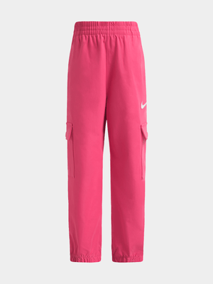 Nike Girls Kids Sportswear Star Pink Cargo Pants