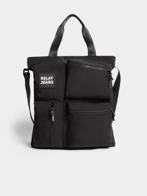 Men's Relay Jeans Nylon Utility Black Tote Bag