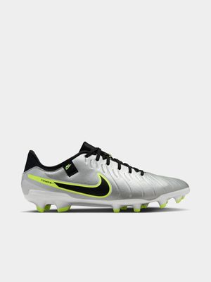 Mens Nike Tiempo Legend 10 Academy FG/MG Silver/Volt Boots