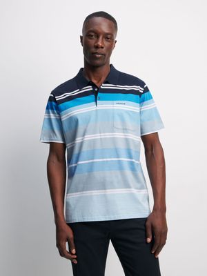 Men's Pringle Blue Jesse Mercerized Golfer