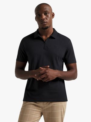 Men's Black Quarter Zip Golfer