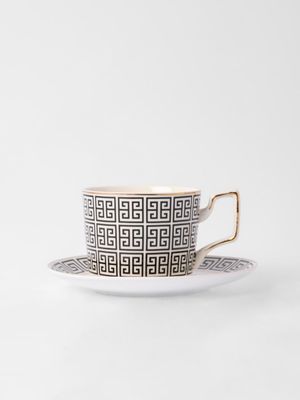 AH Athens Cup & Saucer Black