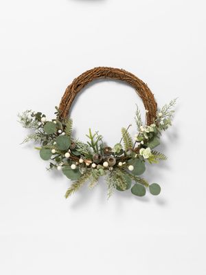 Half Eucalyptus Wreath Green 40cm