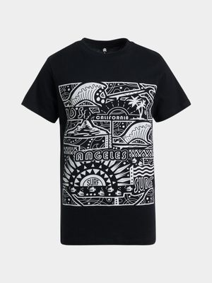 Jet Teen Boys Black California Surf T-Shirt