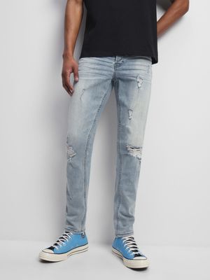 Redbat Men's Light Blue Super Skinny Jeans