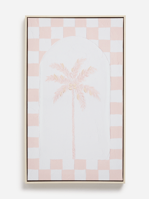 Jet Home Kids Checkered Palm Tree Wall Art