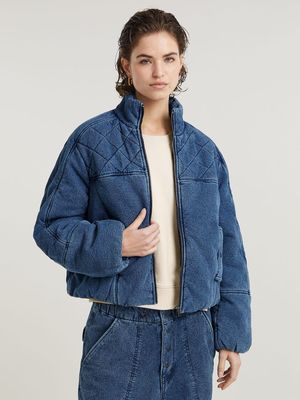 G-Star Women's Padded Cocoon Medium Blue Bomber