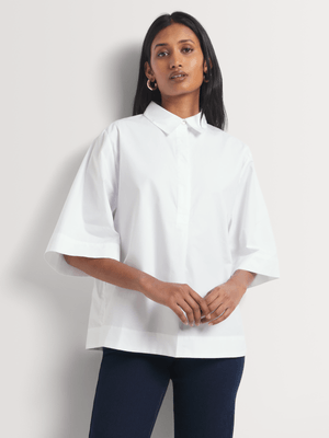 Women's Me&B White Cotton Shirt