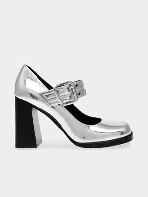 Women's Steve Madden Silver Torpedo Heels