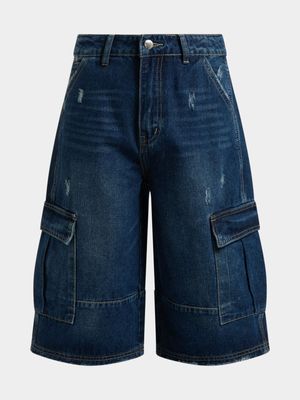 Boys Denim Cargo Jorts