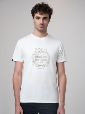 Men's Polo White Crest Embroided T-Shirt