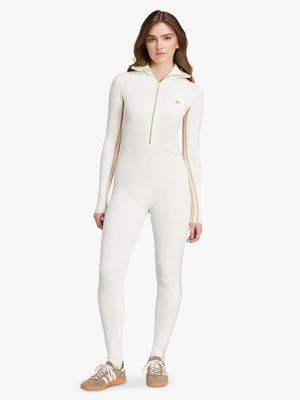 adidas Originals Women's Premium Knit Cream Jumpsuit