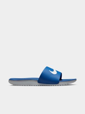 Junior Grade-School Nike Kawa Blue/White Slides